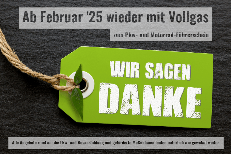 Ab Februar '25 wieder mit Vollgas zum Pkw- und Motorrad-Führerschein