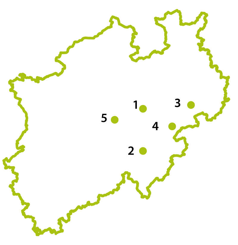5 Standorte in NRW