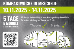 Kompaktwoche, 5 Tage, 5 Module 10.11.2025 - 14.11.2025 35stündige Weiterbildung für Lkw und Bus