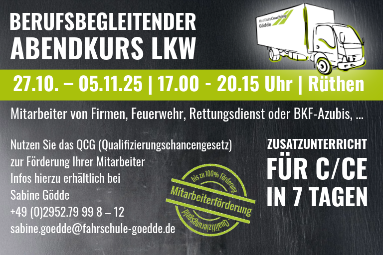 Berufsbegleitender Abendkurs LKW