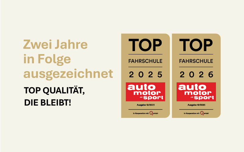 Zum zweiten Mal in Folge: Wir gehören zu den TOP Fahrschulen Deutschlands
