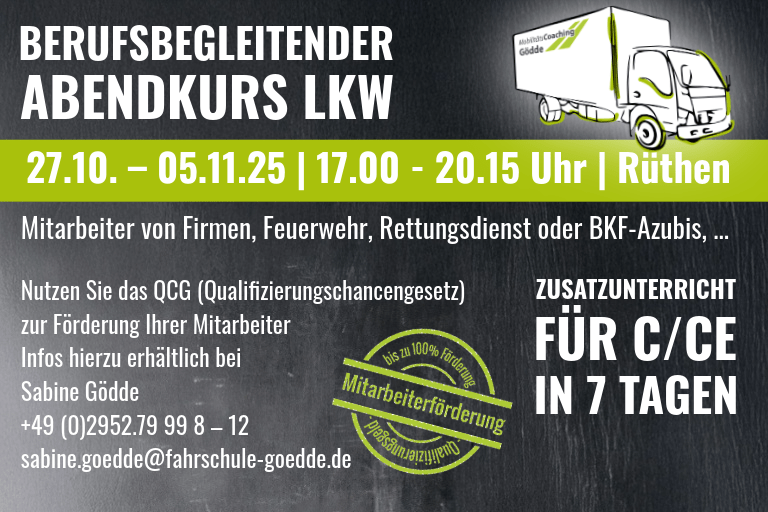 Berufsbegleitender Intensivkurs LKW – kompakt, praxisnah und förderfähig