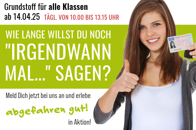 Melde Dich jetzt bei uns zum Führerschein an …