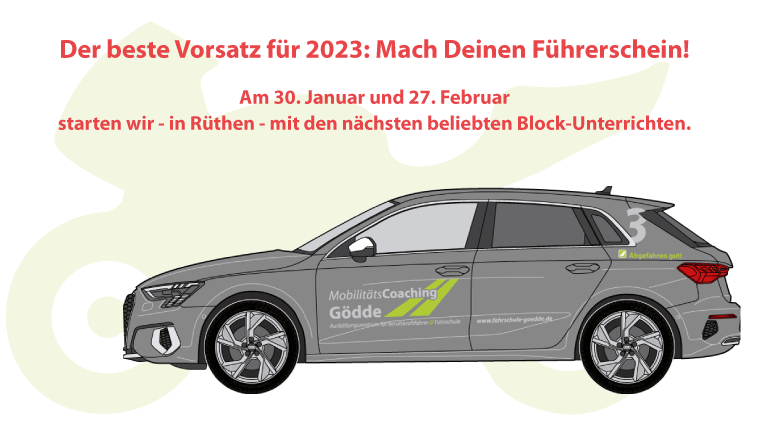 Der beste Vorsatz für 2023: Mach Deinen Führerschein!