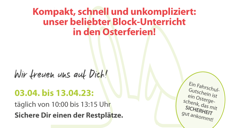 Kompakt, schnell und unkompliziert: unser beliebter Blockunterricht in den Osterferien!